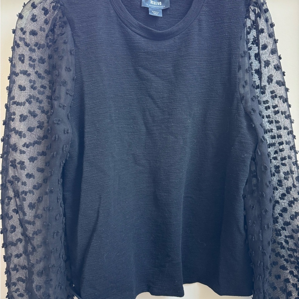 Anthropologie Black Knit Top